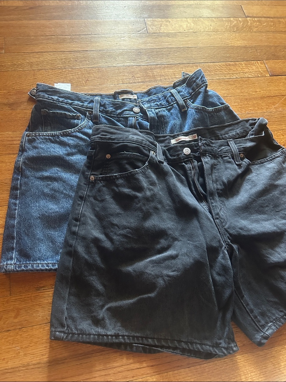 Womans Denim Shorts - Black and Blue